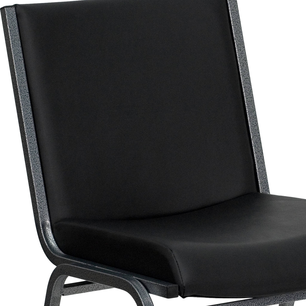 Black Patterned Fabric Stack Chair E487