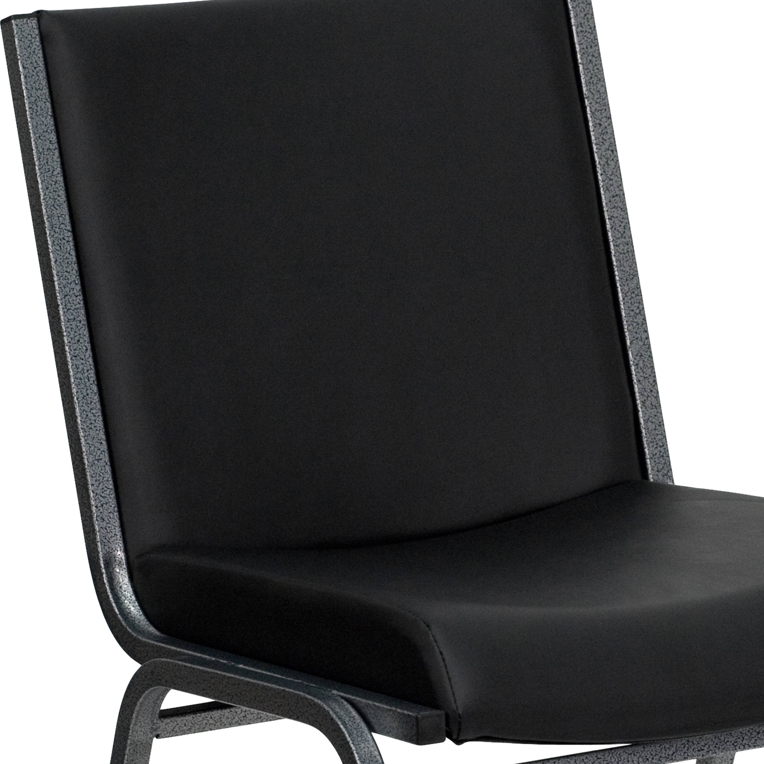 Black Patterned Fabric Stack Chair E487