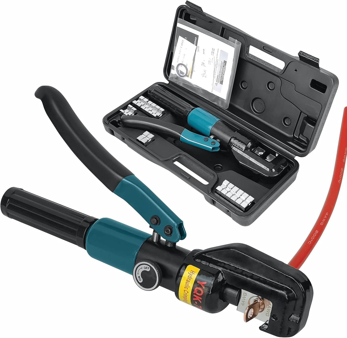 Hand Operated Hydraulic Crimping Tool 12 AWG-2/0 AWG with 9 Pairs of Dies X5899