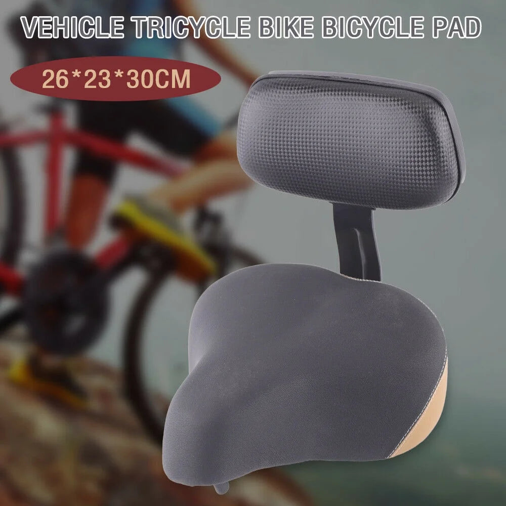 Black Comfort Bicycle Seat Saddle with Soft Back Rest 12" x 10" H2206
