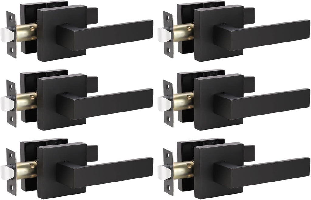 6 Pack Black Matte Door Handles Z67329