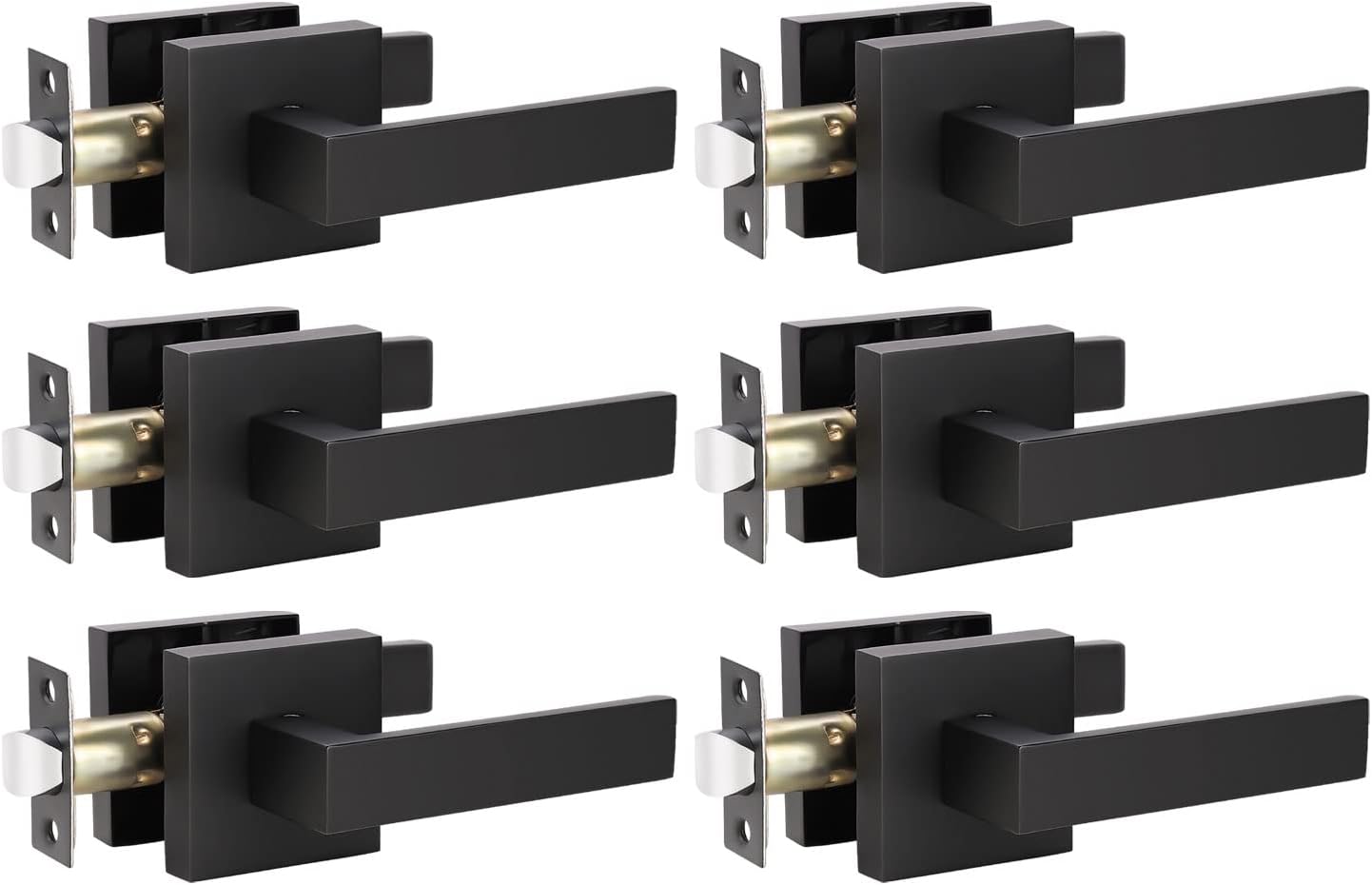 6 Pack Black Matte Door Handles Z67329
