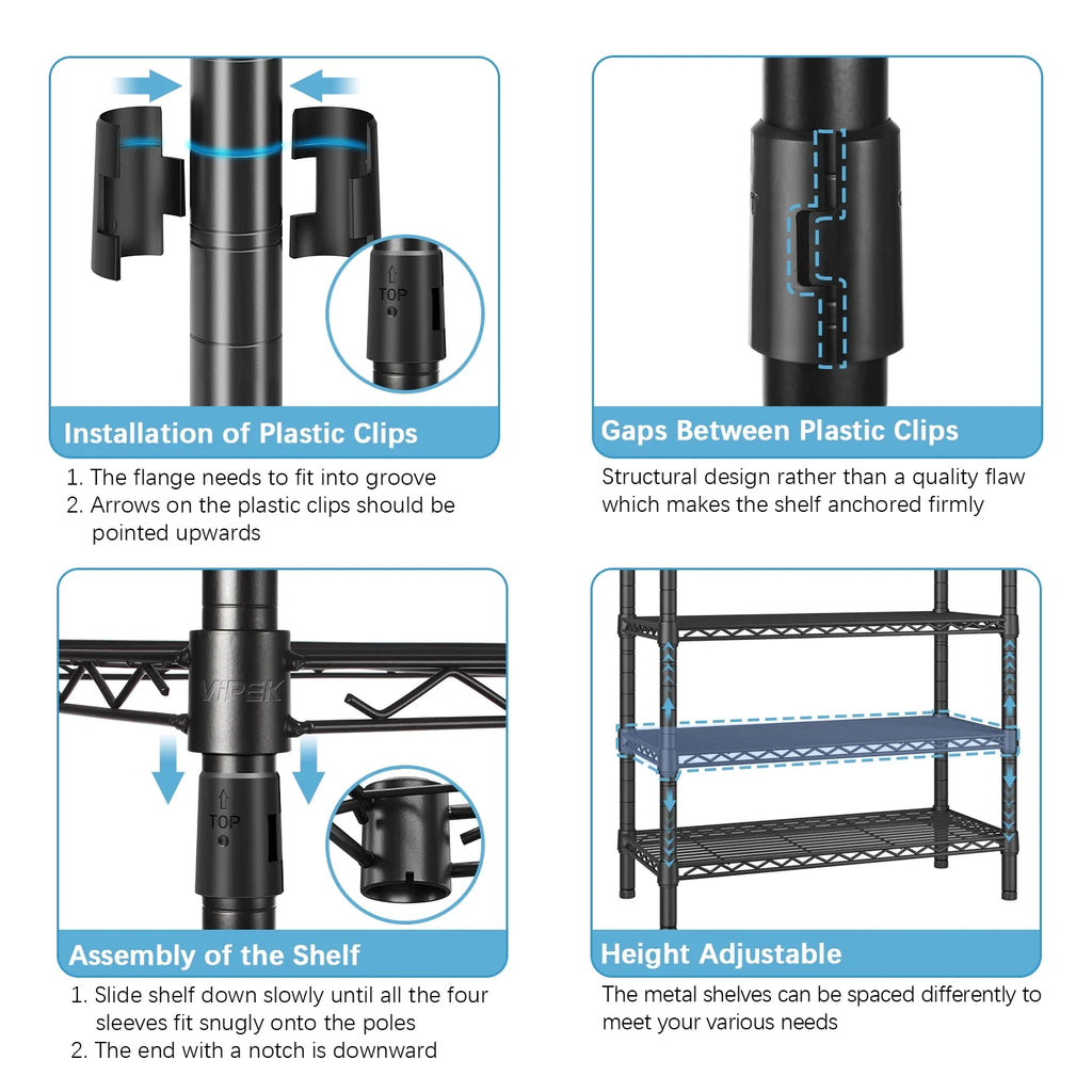 Heavy Duty Portable Clothes Rack, Max Load 800 Lbs, Black Q688