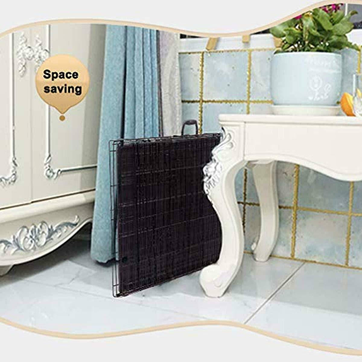Extra Large 48x22 Folding Dog Cage Crate Kennel with Plastic Pan Black V902669