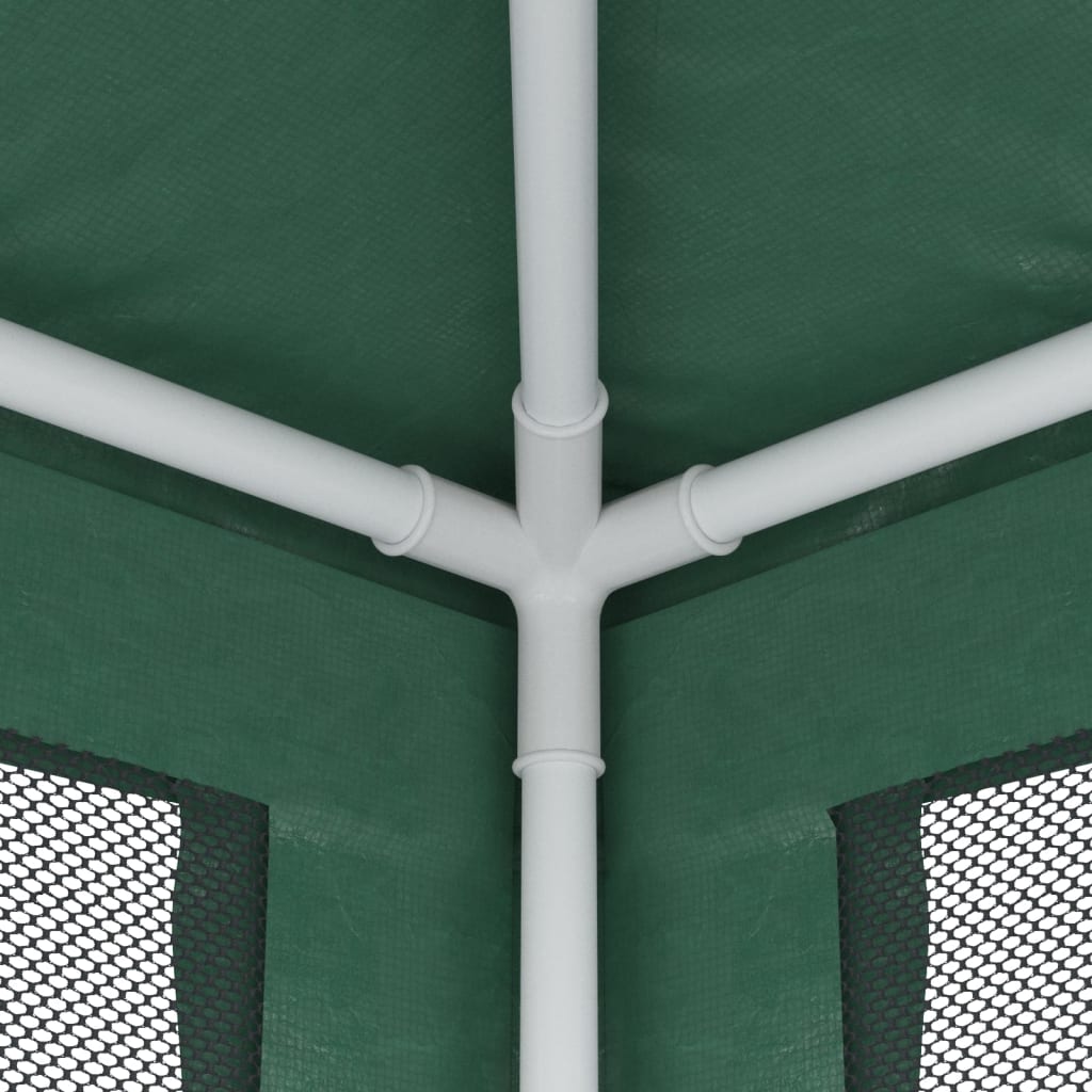 Green 13.1'x13.1' HDPE Party Tent with 4 Mesh Sidewalls U44093