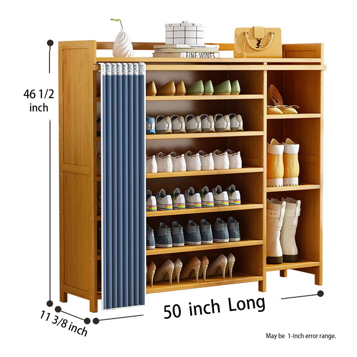6 Tier Bamboo Wood Shoe Rack C174955