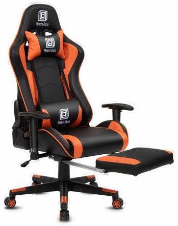 High-Back Ergonomic Swivel Gaming Chair with Bluetooth Speaker and Footrest J204