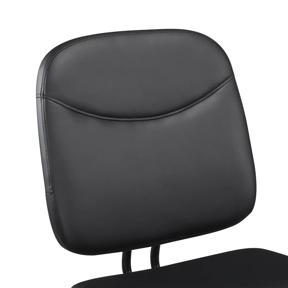 Black Faux Leather Adjustable Armless Office Chair K5170