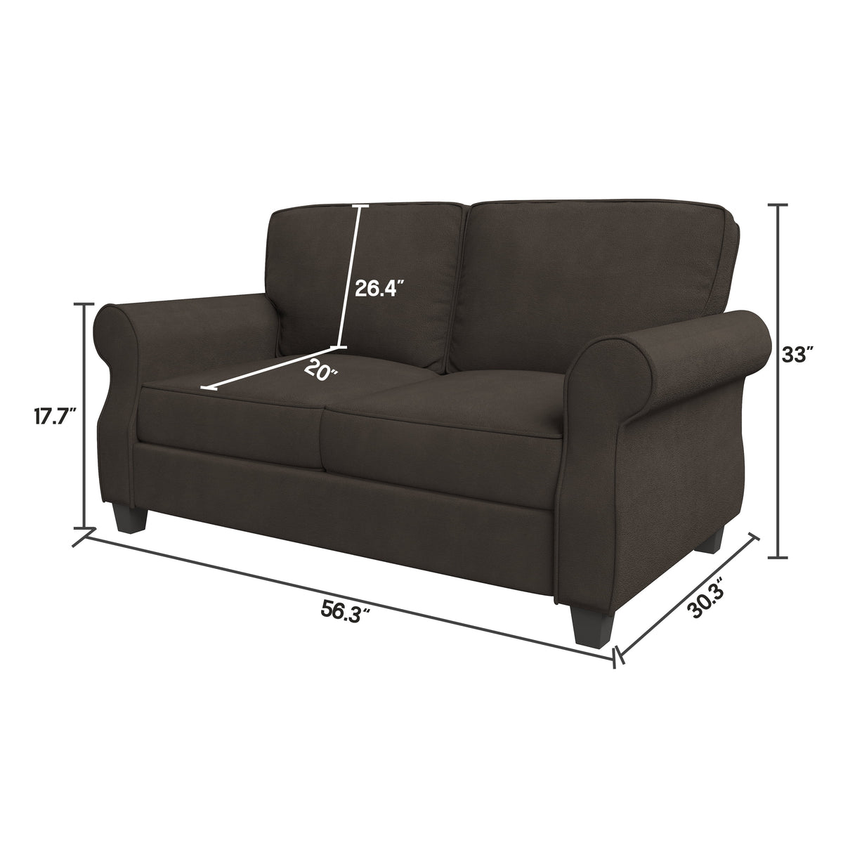 Brown Loveseat Sofa Q425