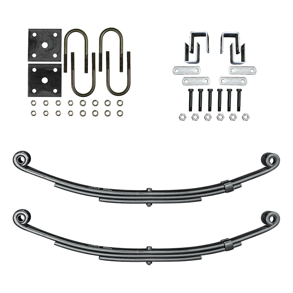 Trailer 3 Leaf Double Eye Spring Suspension and Single Axle Hanger Kit for 1 3/4" Tube - 2000 Pound Axles C1684