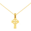 14 Karat Yellow Gold Celtic Cross Pendant with 18-inch Chain W69870
