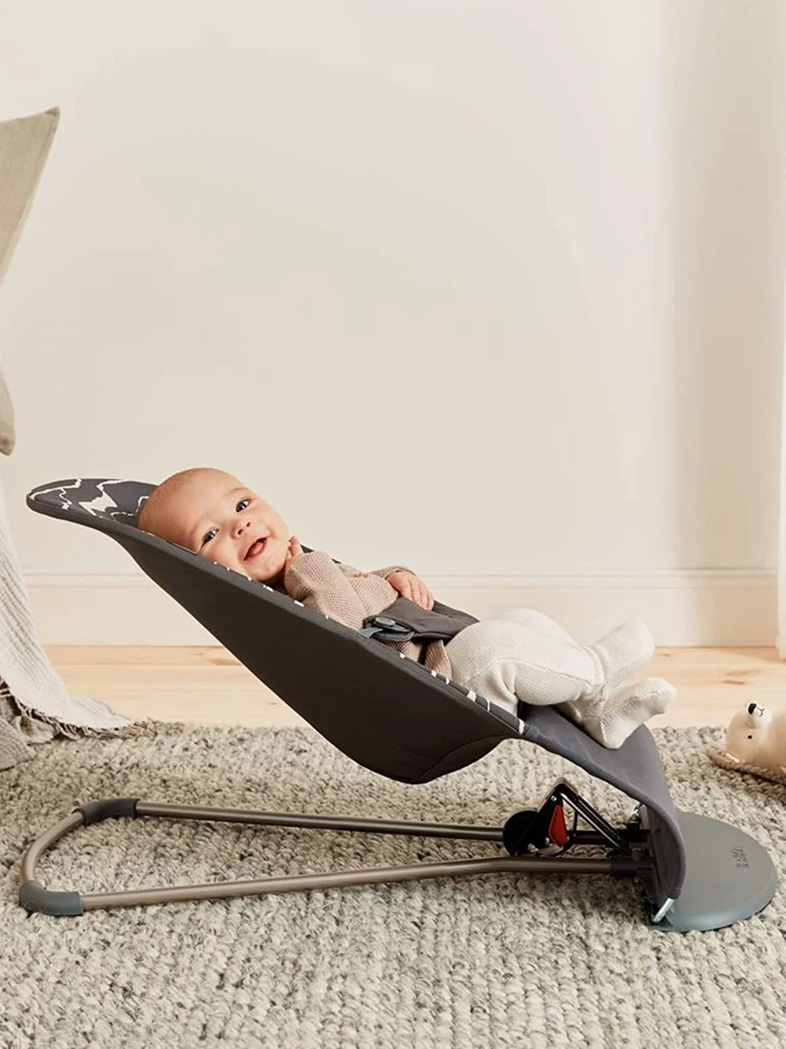 Dark Gray Cotton Baby Bouncer E365