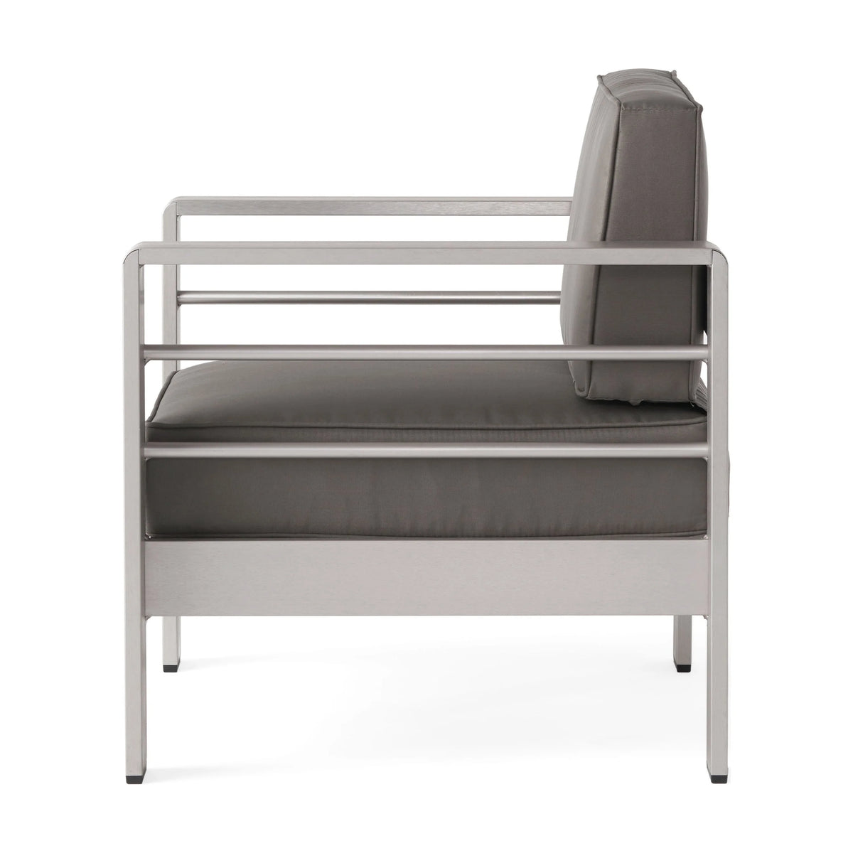 Khaki Aluminum Sofa Set with Glass Table and Cushions D892625