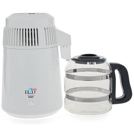 White Baked-enamel Home Water Distiller with Glass Carafe D473802