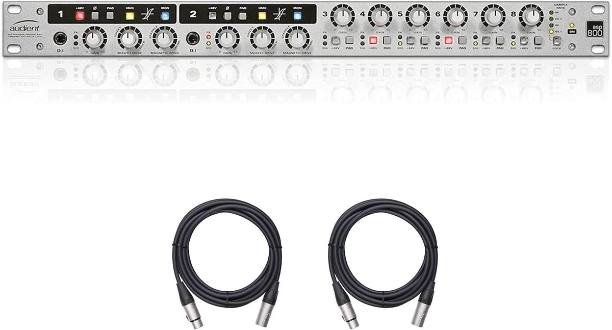 8 Channel Microphone Preamplifier with 2 XLR Mic Cables O1239