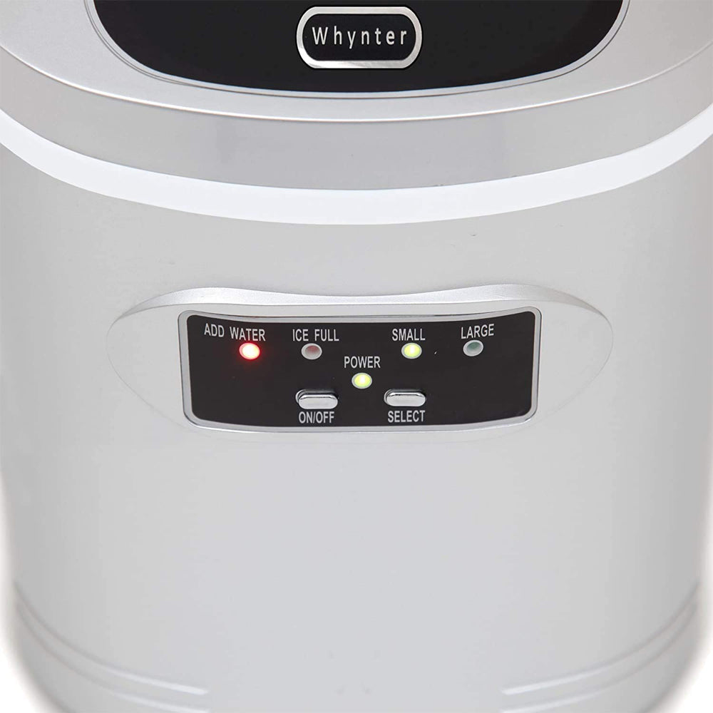 Compact Ice Maker, 27-Pound, Metallic Silver A675314