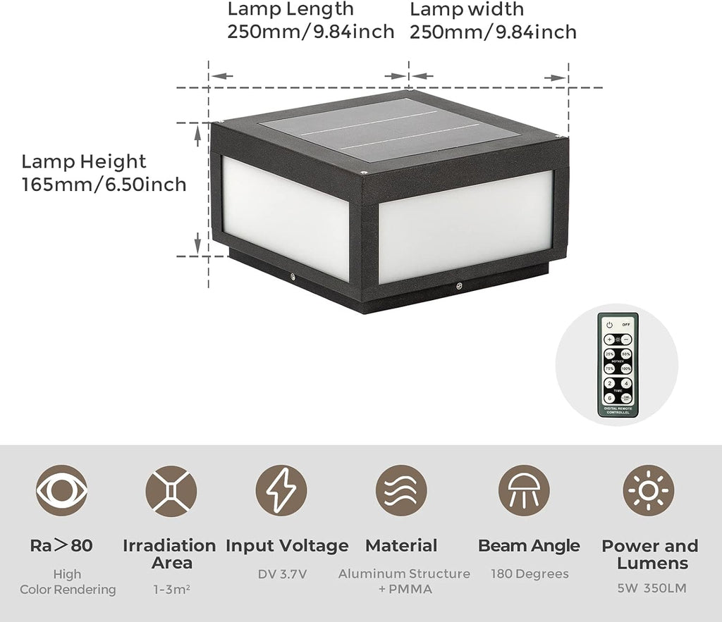 Outdoor Post Light LED Deck Cap Light with IP54 Waterproof E26 Bulb I6128