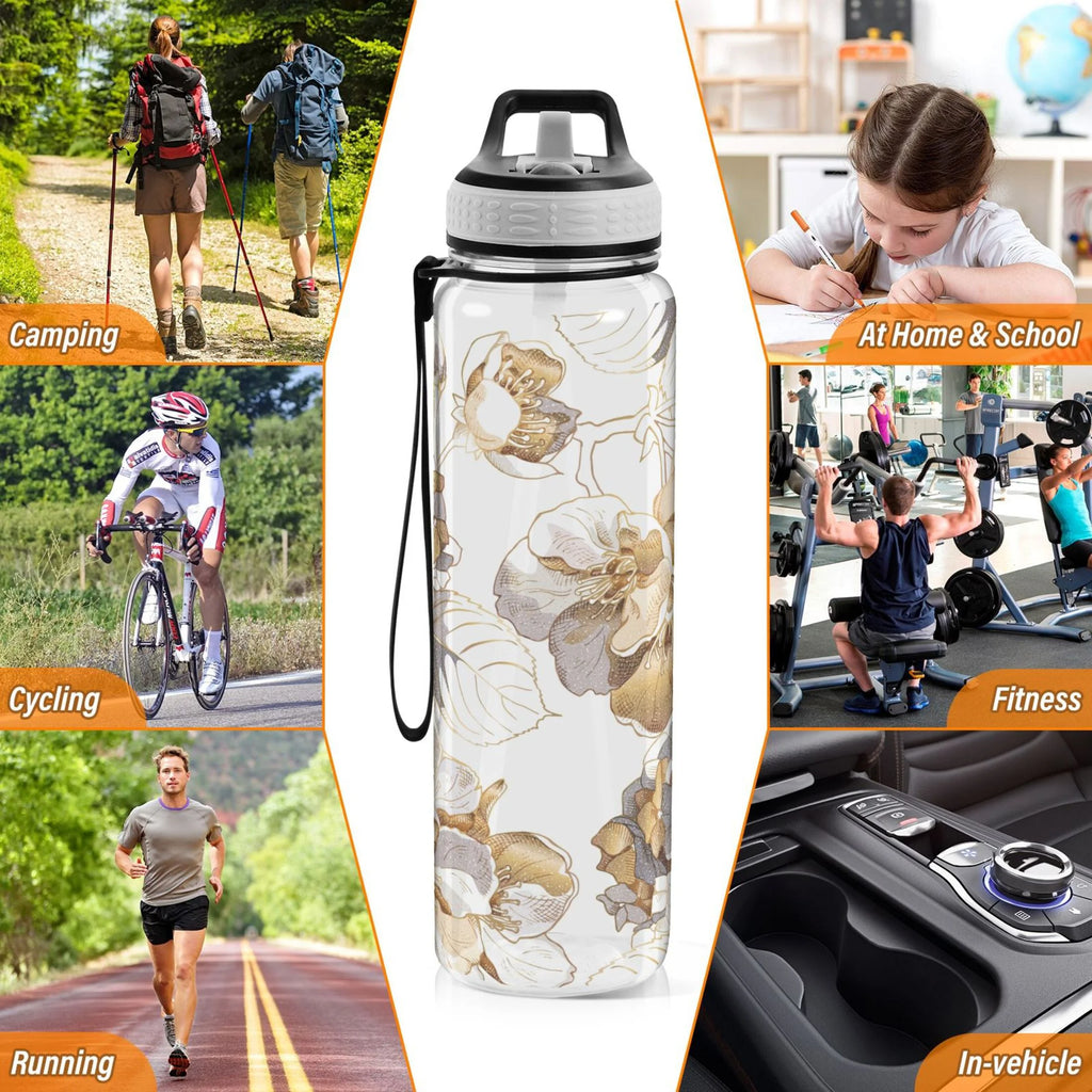 32oz Clear Tritan Water Bottle with Straw O918