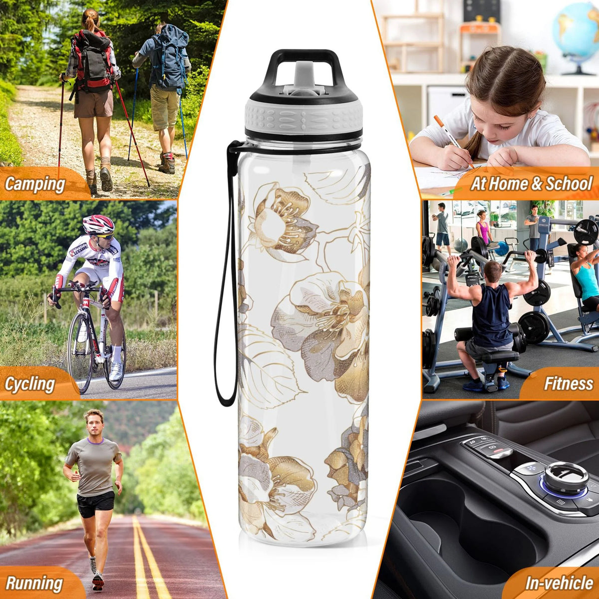 32oz Clear Tritan Water Bottle with Straw O918