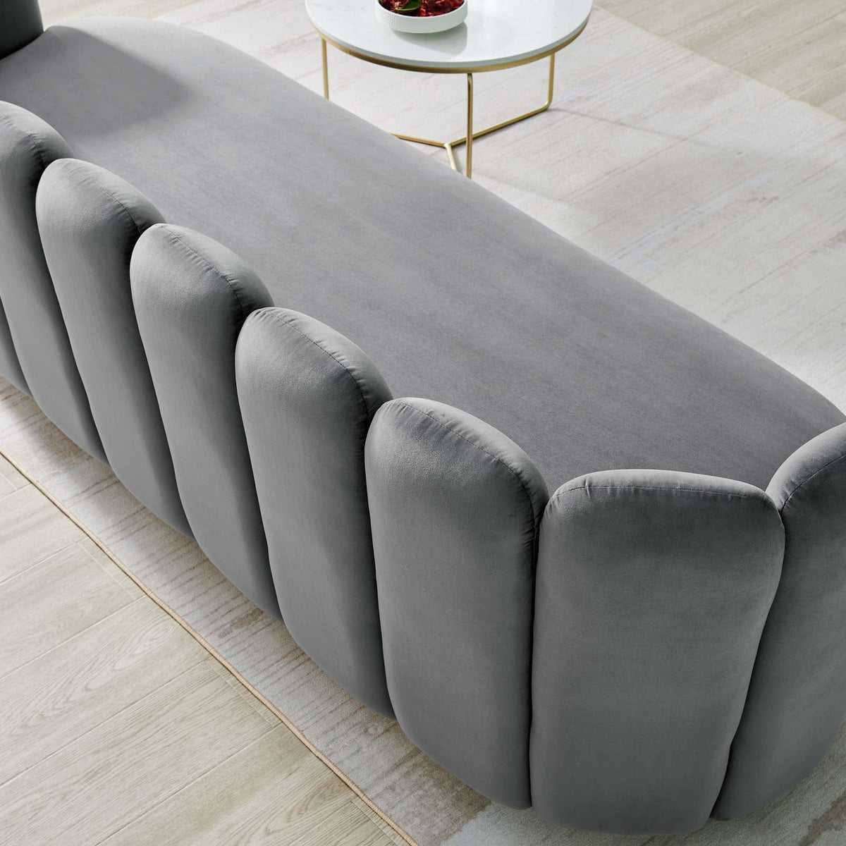Gray Performance Velvet Sofa R53278