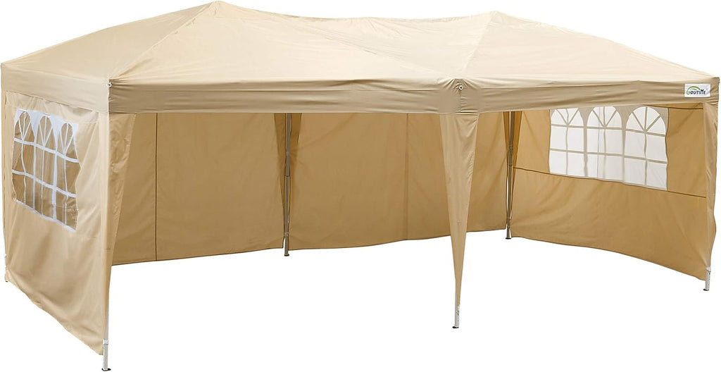 10 X 20 feet Instant Tent Canopy with Removable Sidewalls and Wheeled Bag N968876