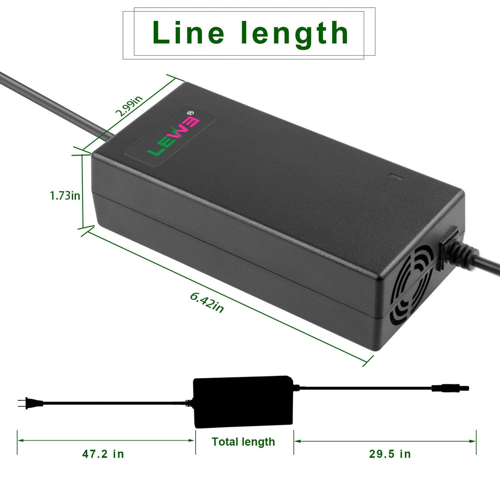 54.6V 2A E-bike Charger for 48V Li-ion Battery 5.5x2.1/2.5mm Tip T30369