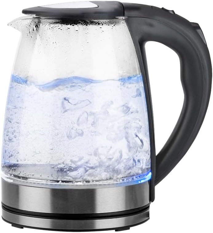 1.8L Glass Electric Kettle with Stainless Steel Lid E502274