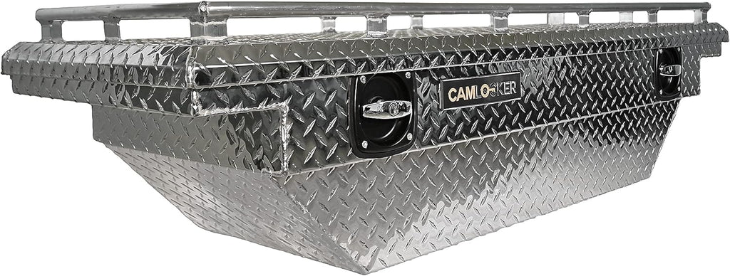 60 Inch Low Profile Crossover Tool Box With Rail, Polished Aluminum, with Sliding Tool Tray Organizer C641619