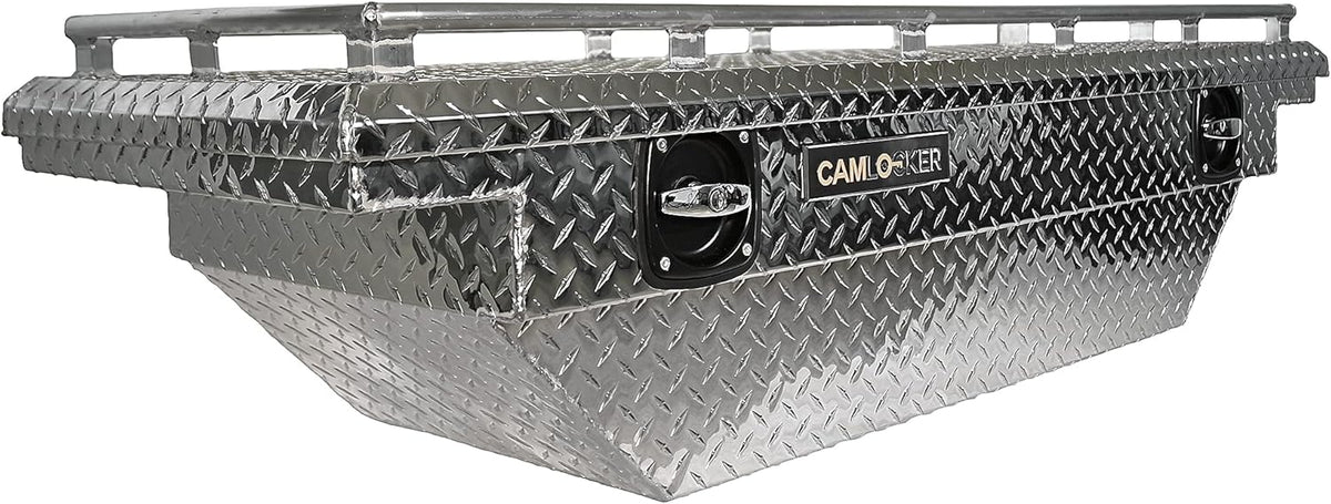 60 Inch Low Profile Crossover Tool Box With Rail, Polished Aluminum, with Sliding Tool Tray Organizer C641619