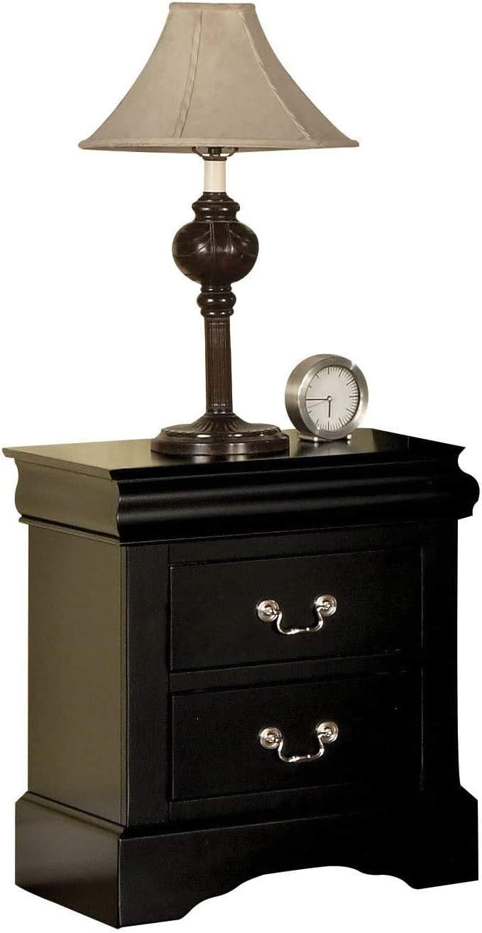White 2 Drawers Wooden Nightstand V4768