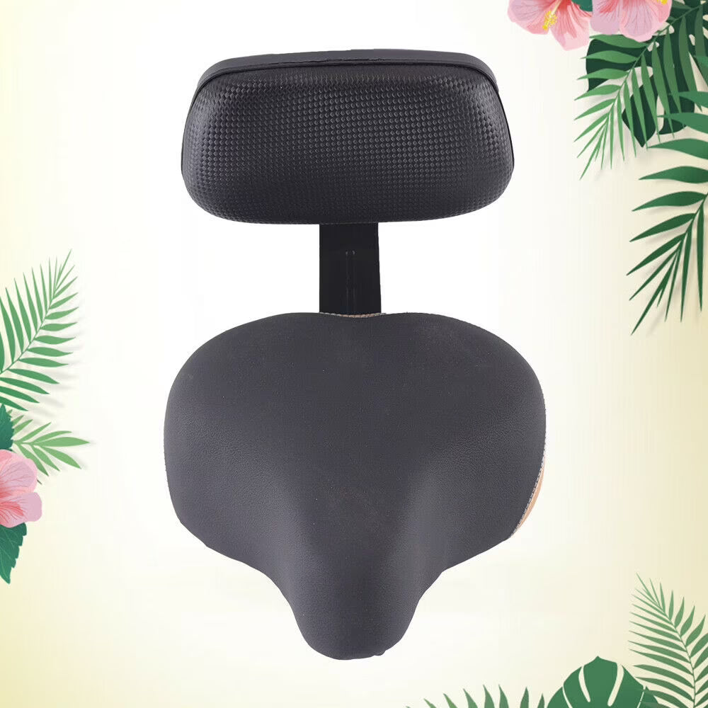 Black Comfort Bicycle Seat Saddle with Soft Back Rest 12" x 10" H2206