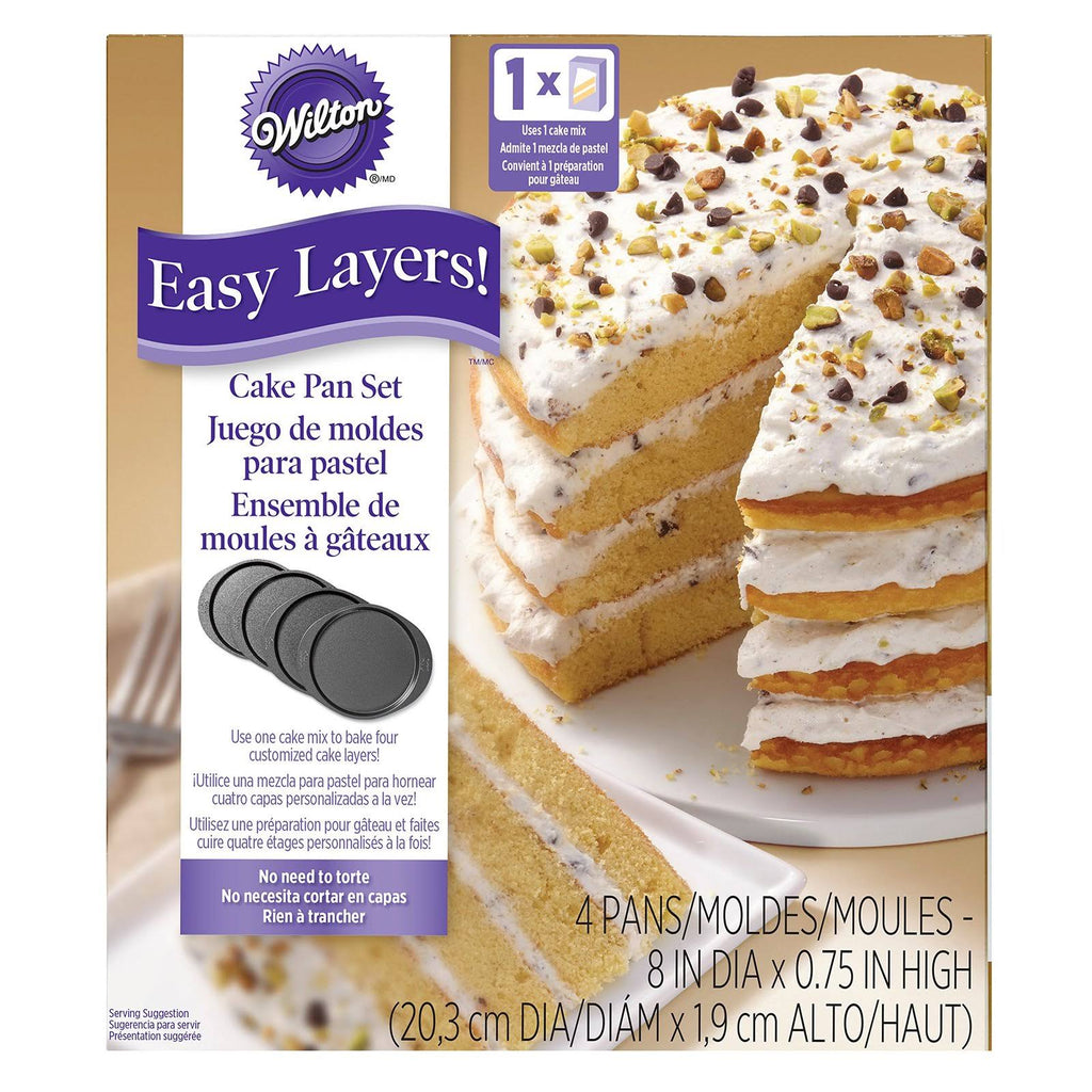 4-Piece 8in Round Non-Stick Cake Pans Set A39301