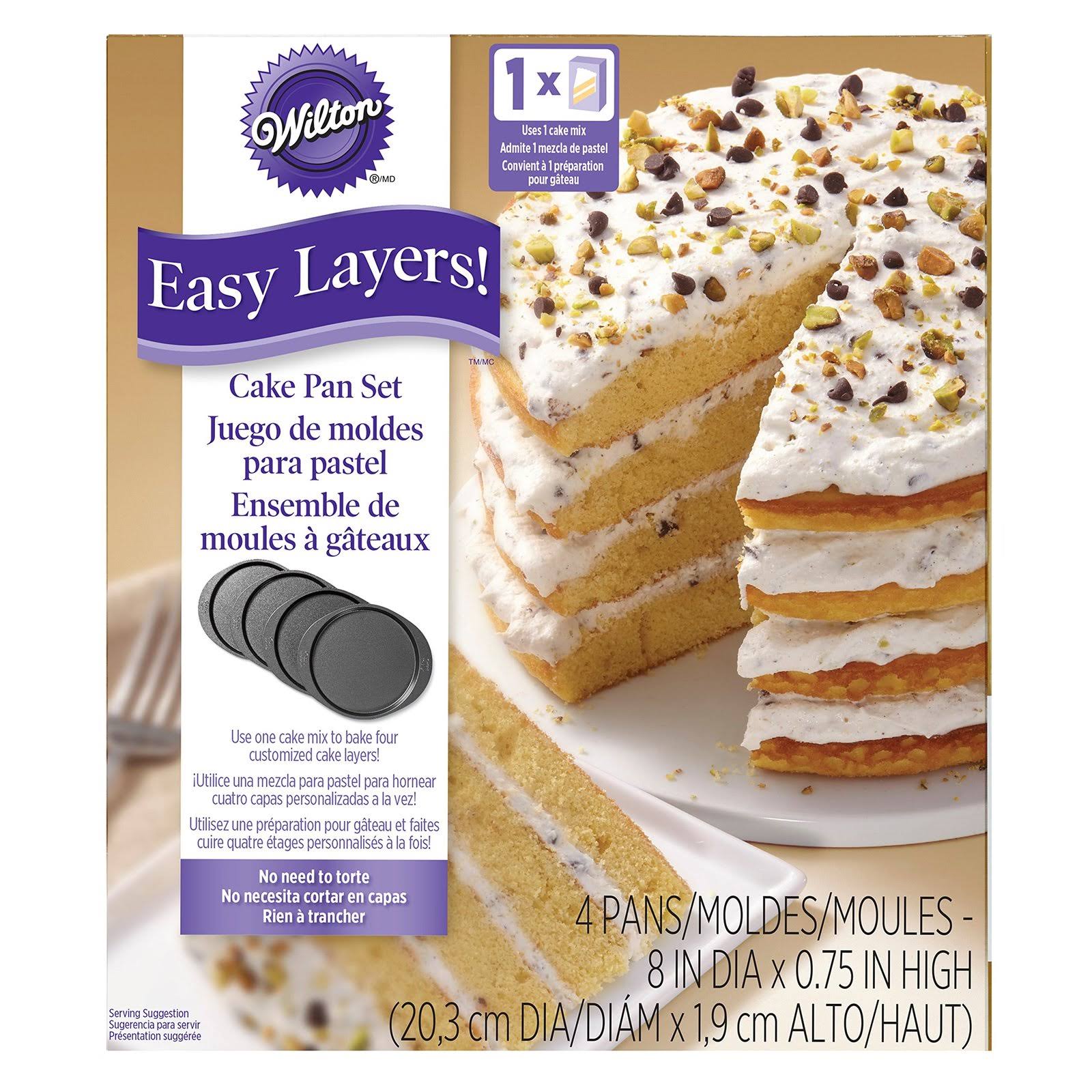 4-Piece 8in Round Non-Stick Cake Pans Set A39301