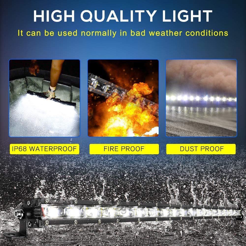32 inch Slim Single Row LED Light Bar with Mounting Brackets, Pack of 2 X158341