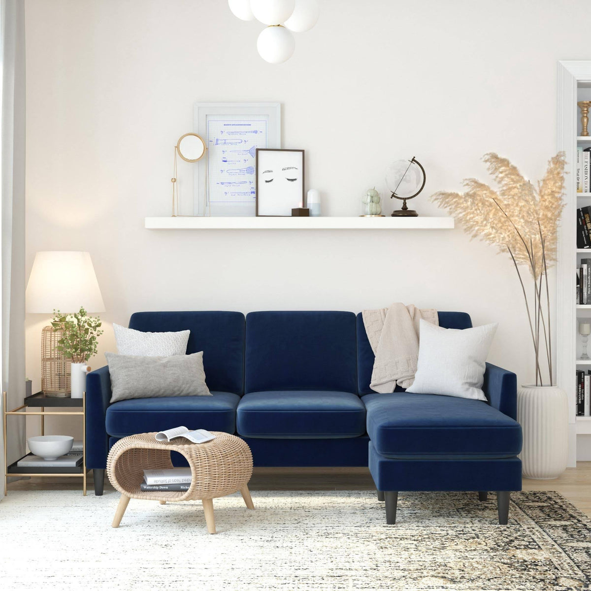 Light Gray Linen Sofa Sectional M61175