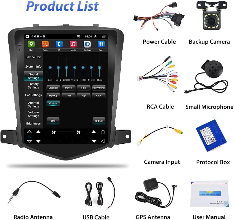 9.7 Inch HD Touchscreen Android Car Stereo with 2GB RAM 32GB ROM V889
