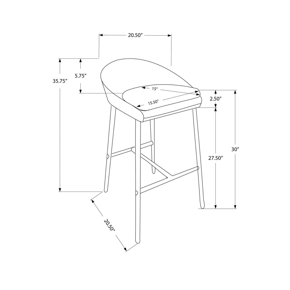 Gray Set of 2 Barstools O96666