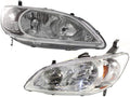 Honda Civic Headlight 2004 2005 Pair with Bulbs Z7639