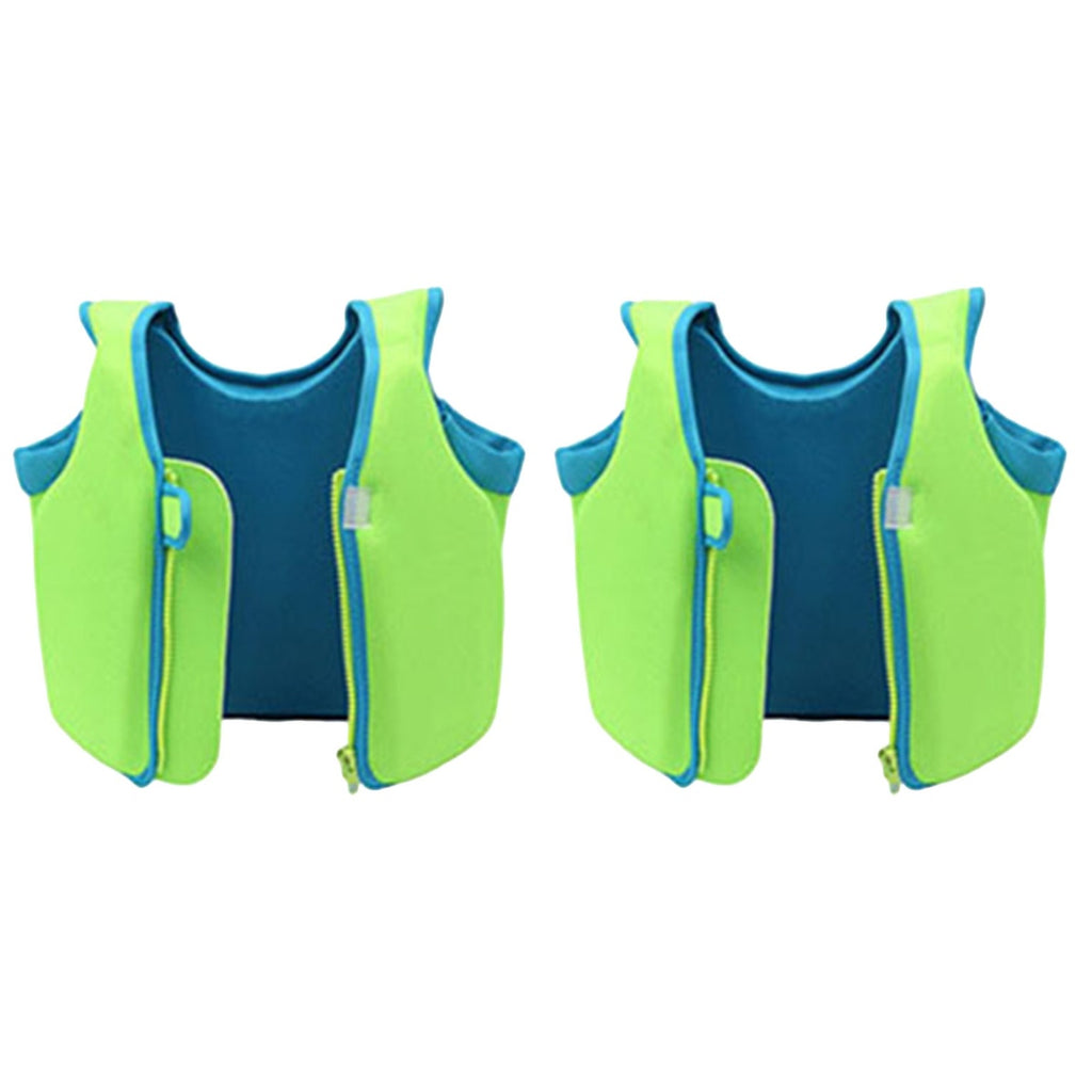 Children Boy Girl Swim Vest Buoyancy Swimsuit Size M (Green) O176498