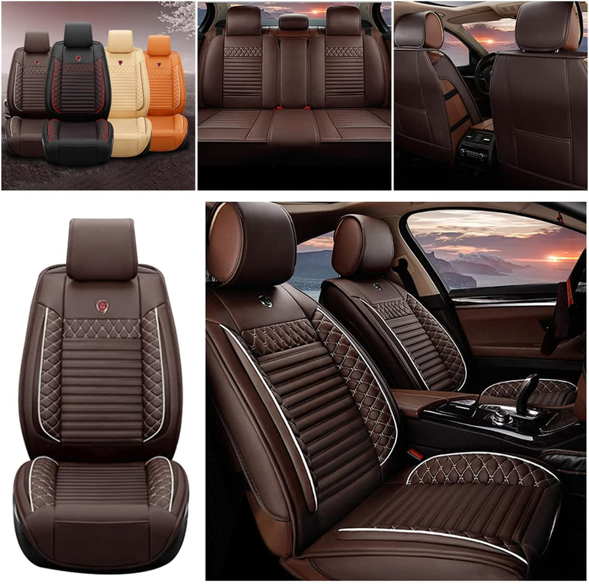 Orange PU Leather Car Seat Cover N1439