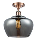 Antique Copper Large 1 Light Semi-Flush Mount B842