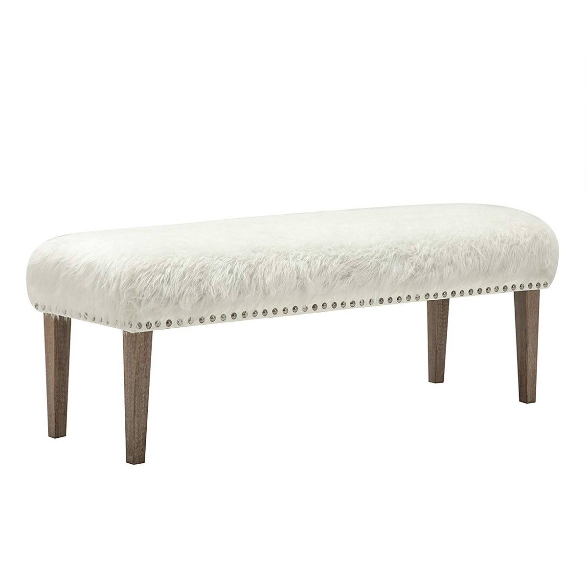 White Faux Leather Makeup Bench H14198