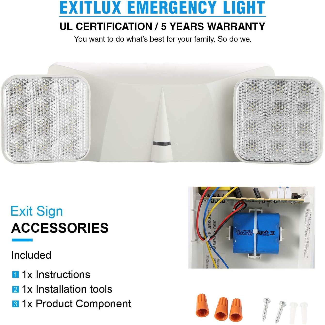 6 Pack LED Exit Sign with Emergency Light X89484