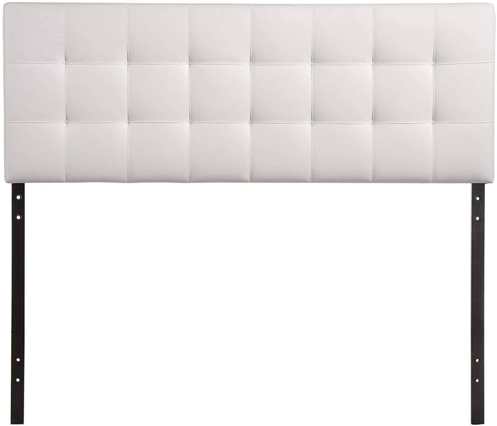 White Faux Leather Tufted Headboard Y97867