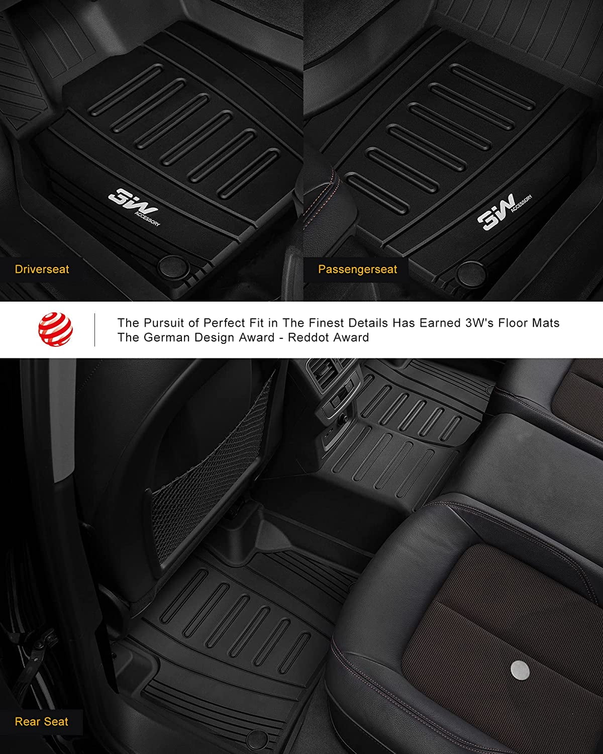 Black Floor Liner Full Set Car Liners R509