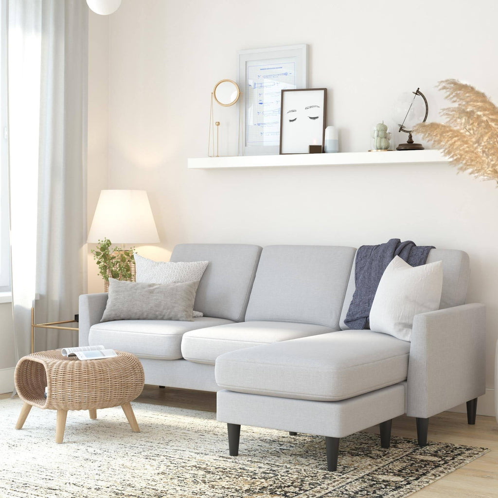 Light Gray Linen Sofa Sectional M61175