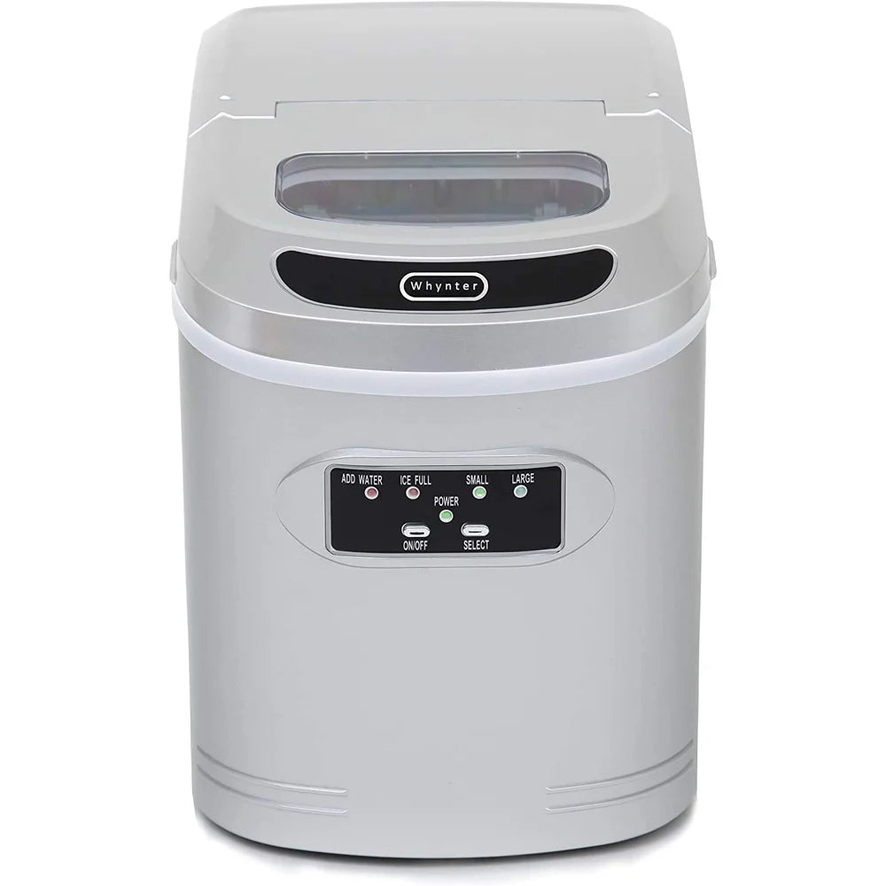 Compact Ice Maker, 27-Pound, Metallic Silver A675314