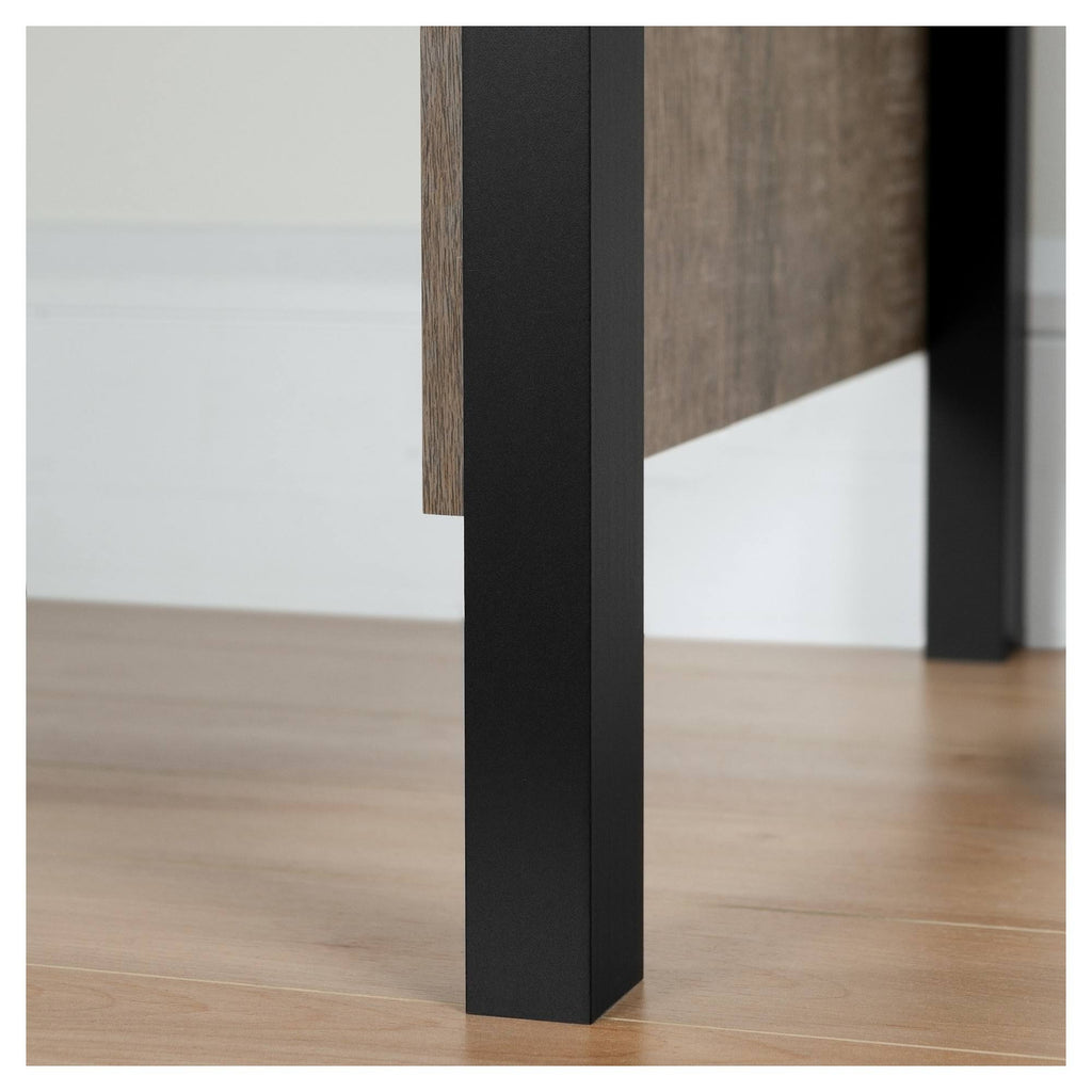 Matte Black/Weathered Oak Desk with Drawers R583008