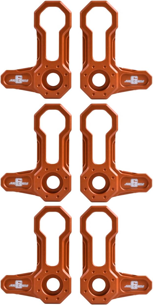 Orange Billet Aluminum L-Shaped Roof Locks Set of 6 M8735
