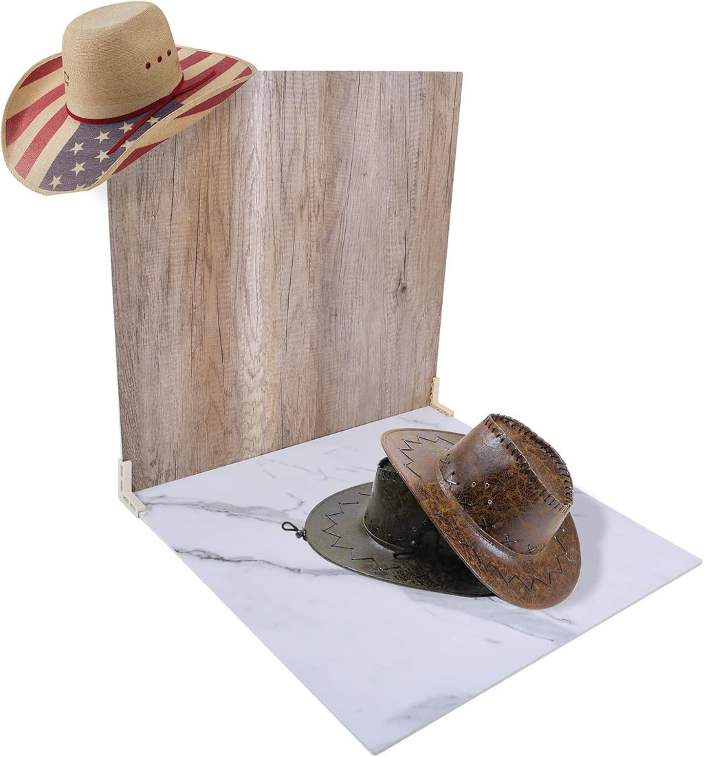 Marble Wood Double-Sided Photo Backdrop Board, 24*24in, Pack of 2 I77050